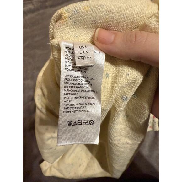 NWOT Anthropologie Maeve Jamie Paint-Speckled Sweatshirt Size Small Cream Boho - Picture 6 of 11